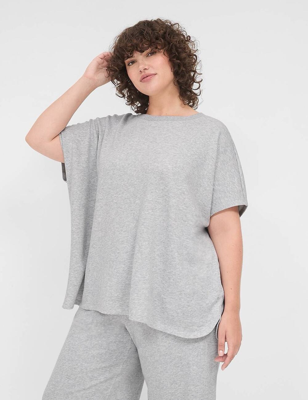 Livi Active Lane Bryant Sweatshirt 18 20 Gray Crew Neck French Terry Capelet